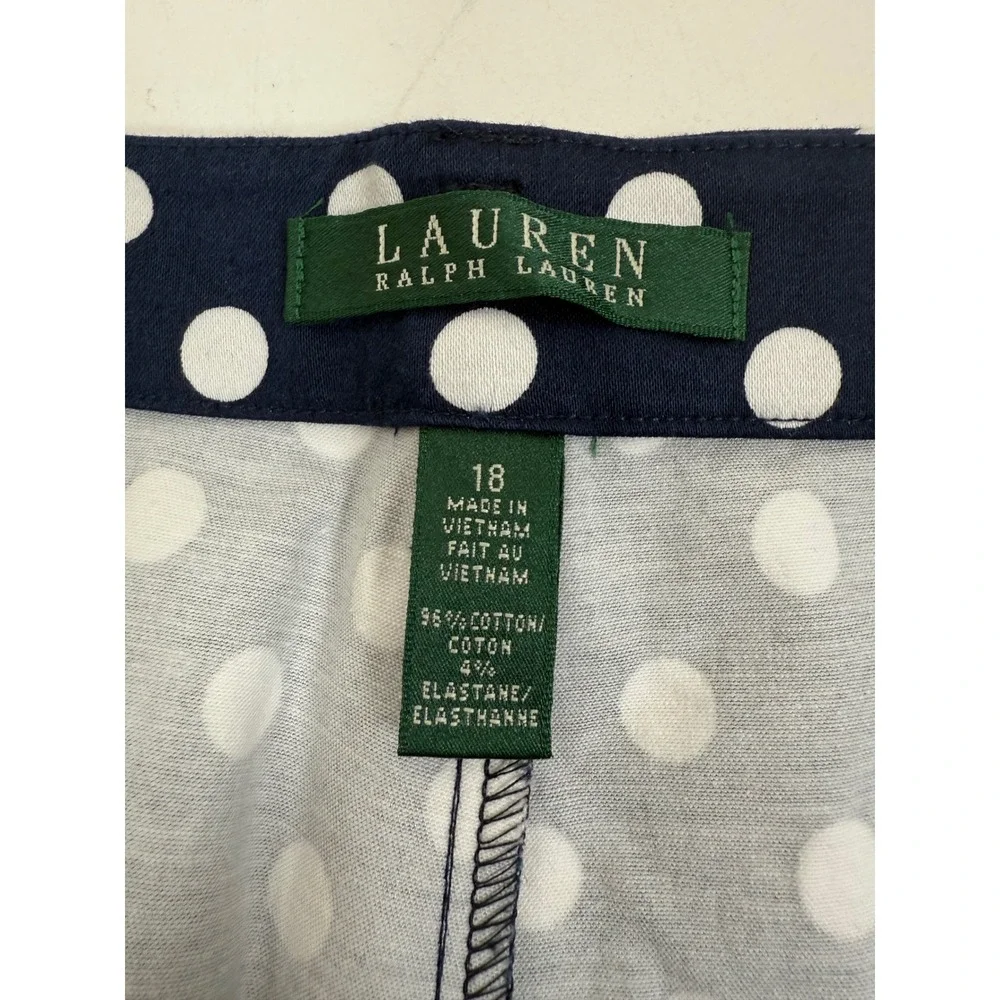 Lauren Ralph Lauren Shorts Women's 18 Polka Dot Stretch Cotton Navy White‎ - Picture 3 of 8